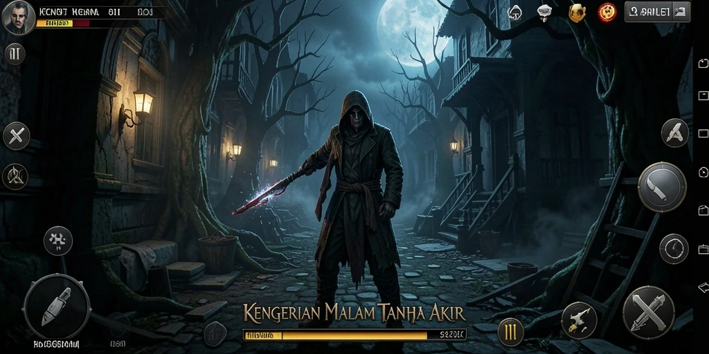 Screenshot gameplay dari 8II menampilkan suasana horor yang mencekam.