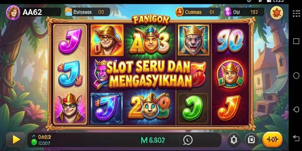 Tampilan memukau dari gameplay Slot AA62 yang mengasyikkan.
