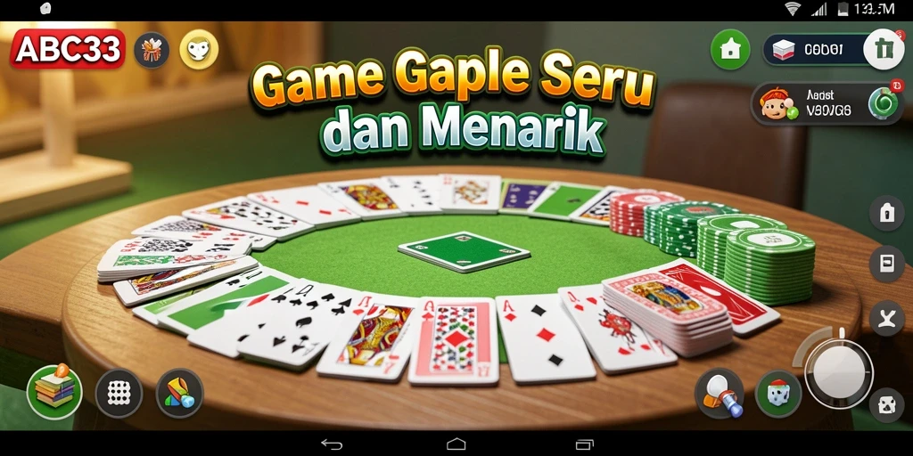 Tampilan gameplay seru dalam permainan Gaple ABC33.