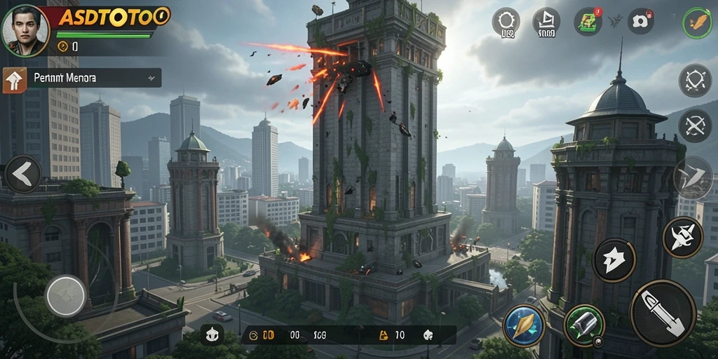 Tangkapan layar dari gameplay ASDTOTO menampilkan pertahanan menara yang menakjubkan.