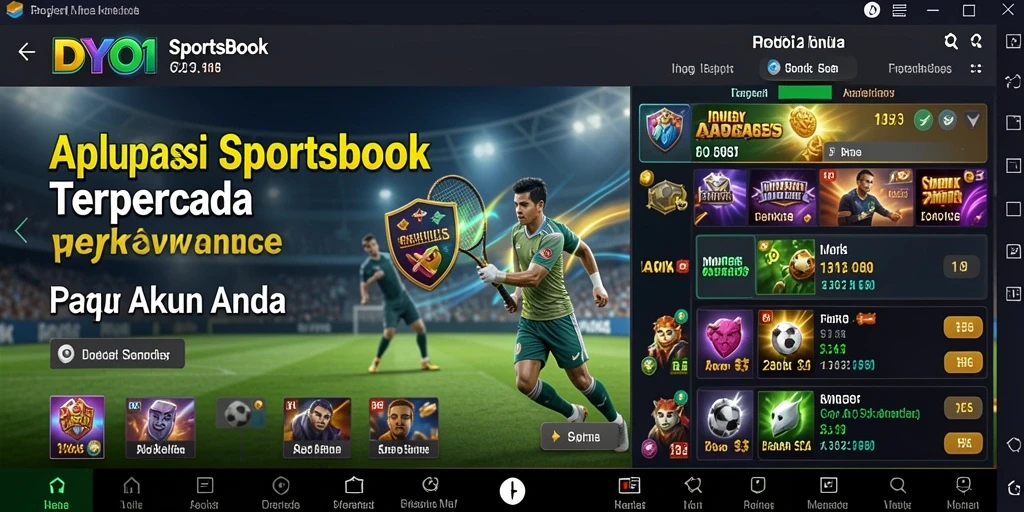 Screenshot DYO1 menunjukkan antarmuka taruhan yang menarik dan informatif.