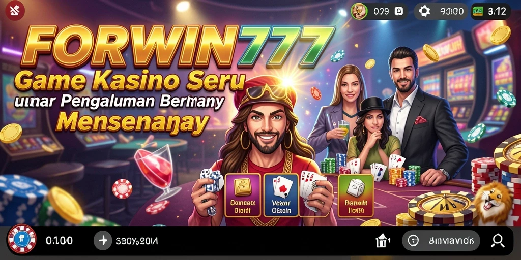Tangkapan layar utama FORWIN77 menampilkan gameplay Kasino yang seru dan menghibur.