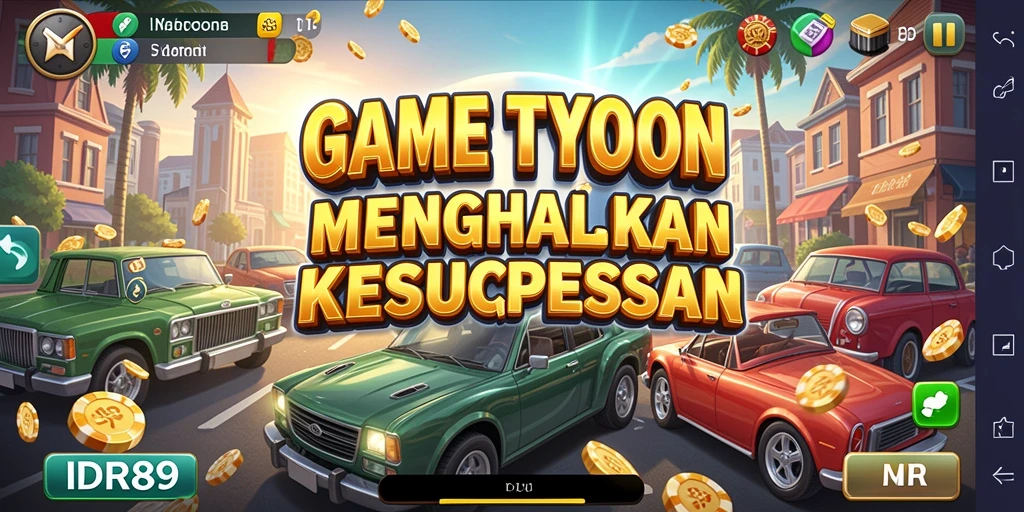 Tampilan gameplay <strong>IDR89</strong> yang menampilkan aktivitas bisnis yang sibuk.