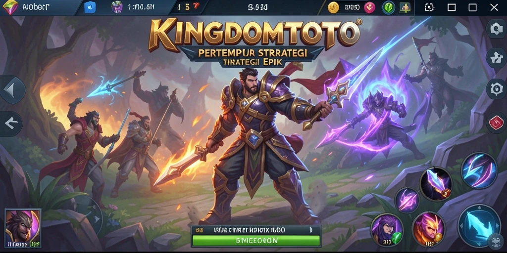 Tampilan gameplay epik dari KINGDOMTOTO dalam pertempuran MOBA.
