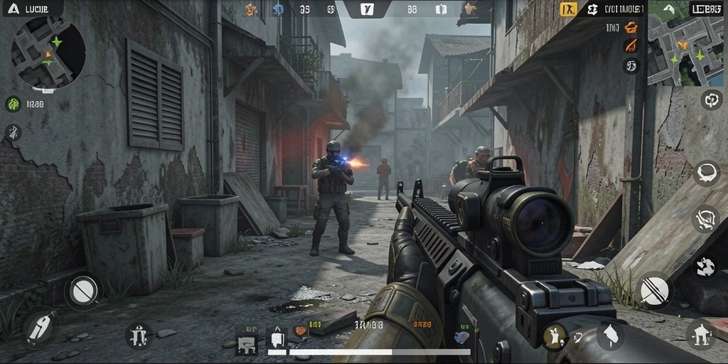 Tampilan permainan <strong>LUCUBET</strong> yang mendebarkan dalam aksi FPS.