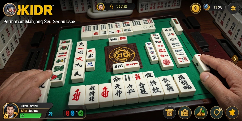 Tampilan gameplay OKIDR dengan desain Mahjong yang menarik.