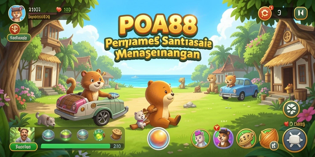 Tampilan gameplay <strong>POA88</strong> yang ceria dan menyenangkan.