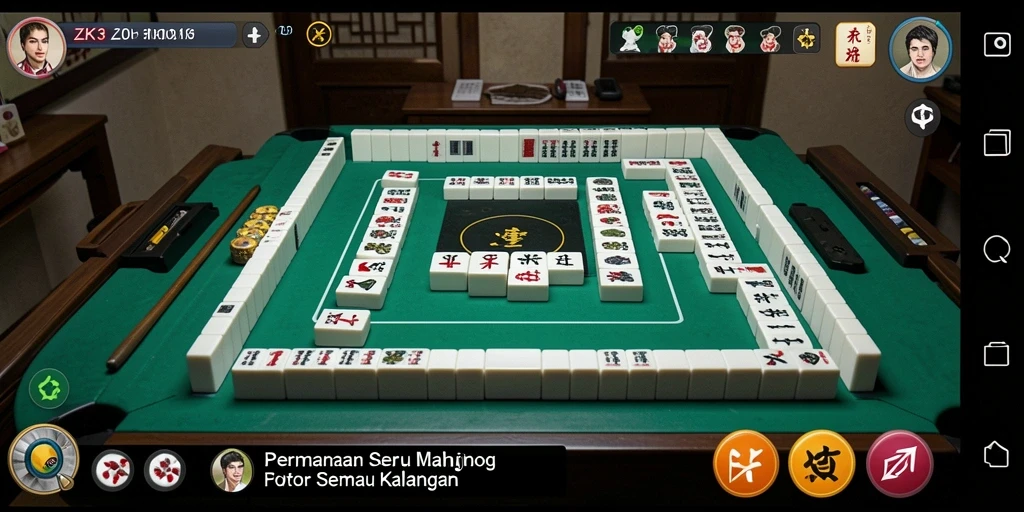 Screenshot gameplay ZK3 yang menunjukkan keseruan bermain Mahjong.
